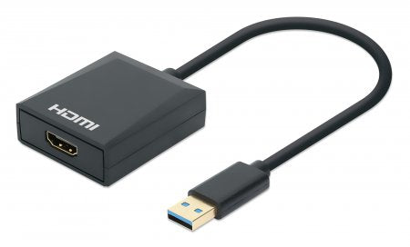 153690 Convertidor USB 3.2 Gen 1 Tipo-A Macho a HDMI Hembra - 1080p 60Hz, Negro 153690 Convertidor USB 3.2 Gen 1 Tipo-A Macho a HDMI Hembra - 1080p 60Hz, Negro
